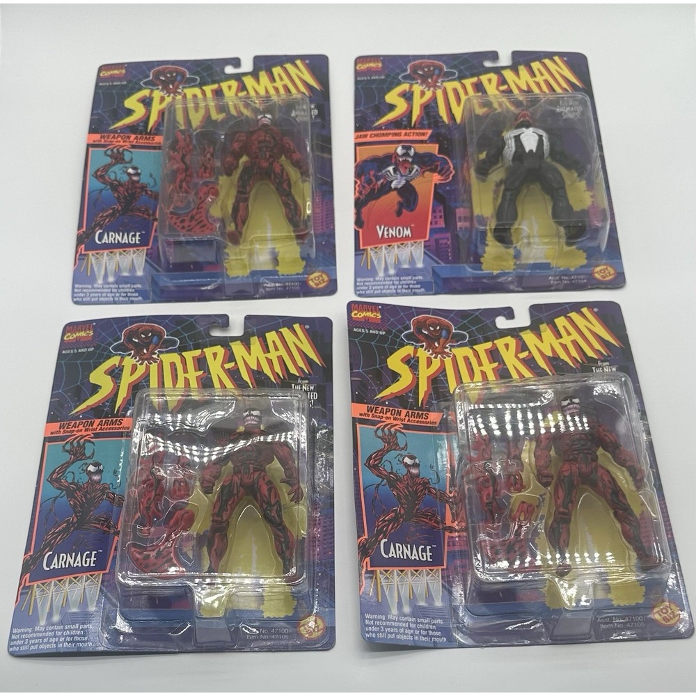 1994 TOYBIZ MARVEL SPIDER-MAN ANIMATED SERIES VENOM & CARNAGE LOT